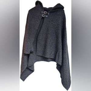 Grey Wool Poncho/Cape